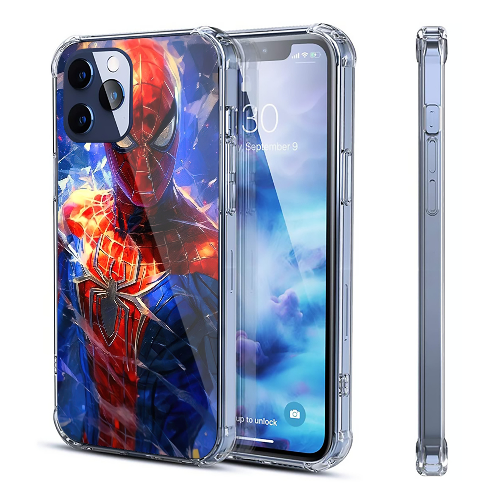 （画像用） Spider Man スパイダーマン 【iPhone 12シリーズ対応】透明スマホケース（クリアソフトケース）